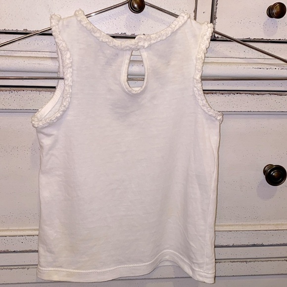 Baby Gap sleeveless ruffle trim white tank top shirt playtime favorite 18-24 Mo. - Picture 4 of 6